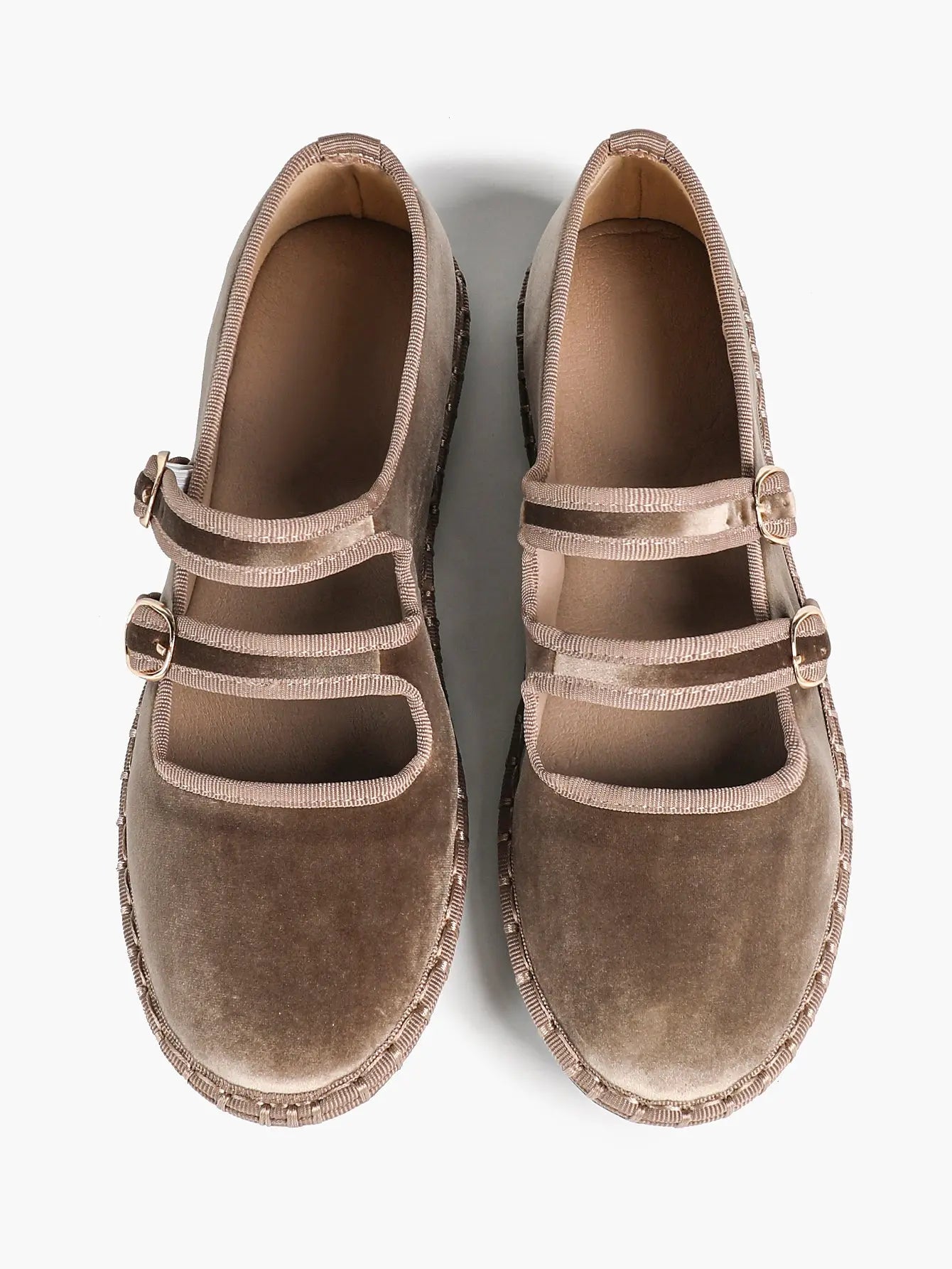 Women's Pink Suede Ballet Flats with Double Gold Buckle Cloud Comfort Insole for Casual Chic Everyday Shoes YISHIFAN