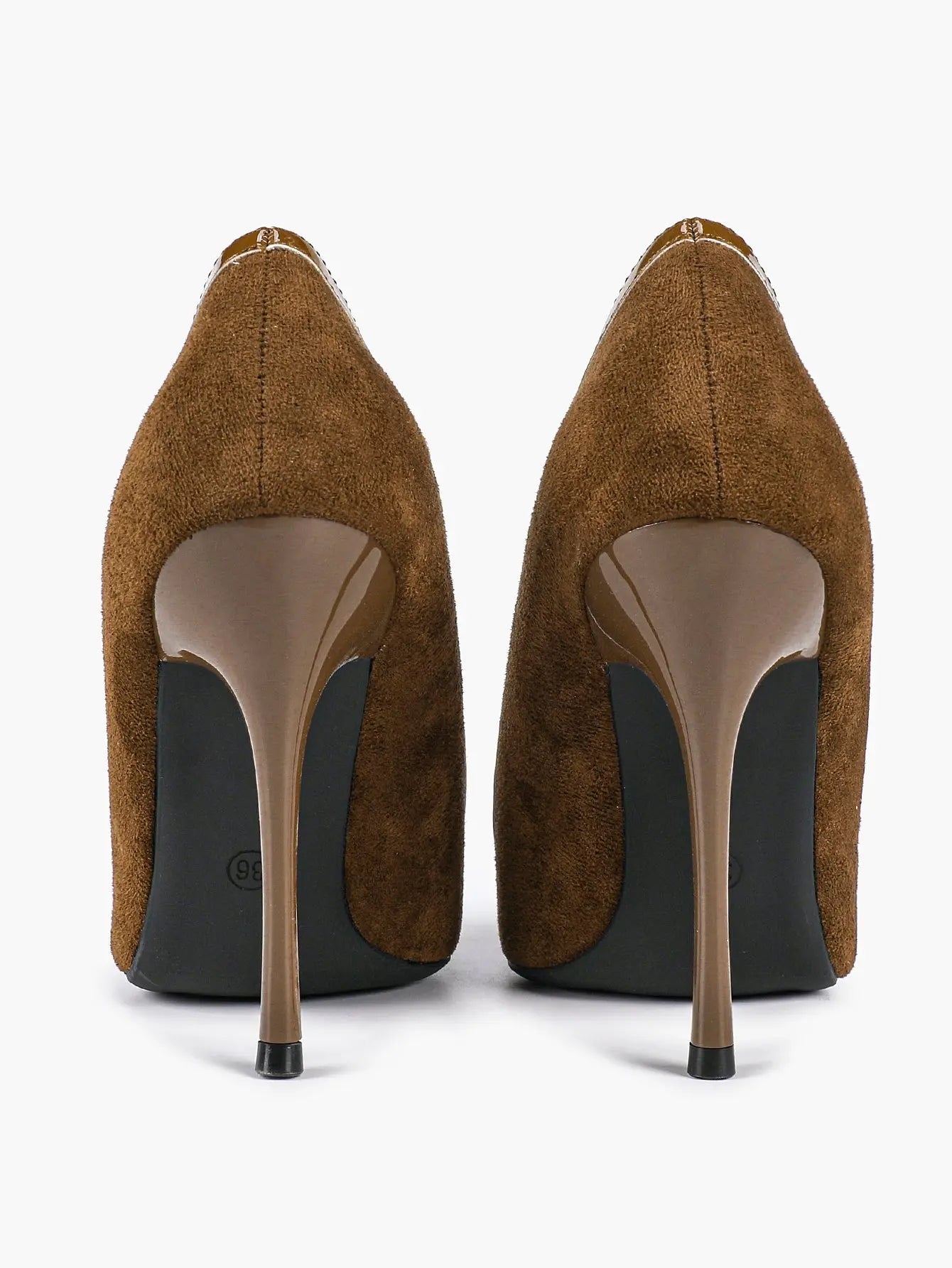 Women's Pumps Pointed Toe Stiletto Heels Black Suede Leather Trim Wedding Evening Party Dress Shoes YISHIFAN
