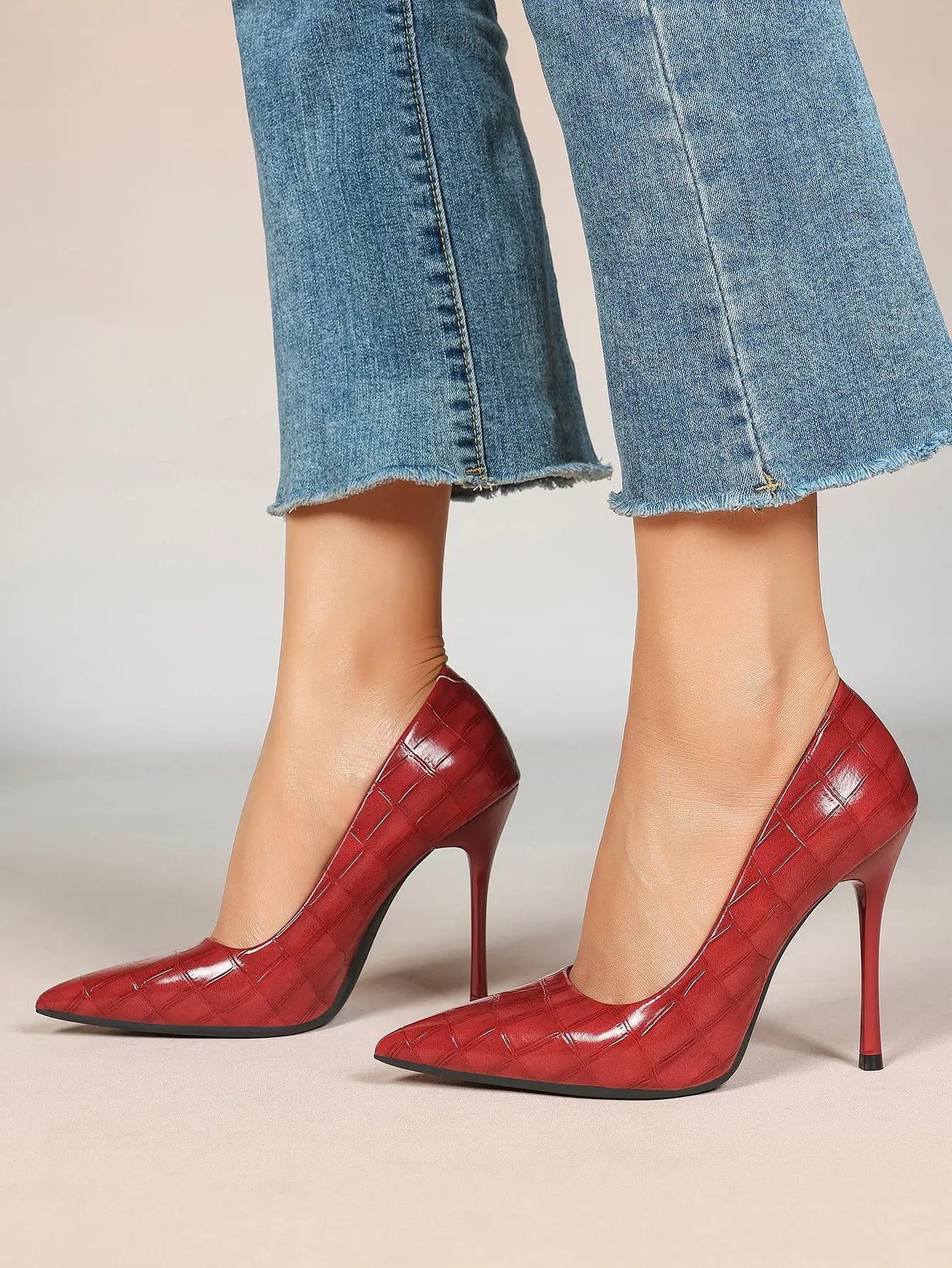 Women's Closed Pointed Toe Classic Stiletto Heels for Wedding Party Evening Dress Shoes YISHIFAN