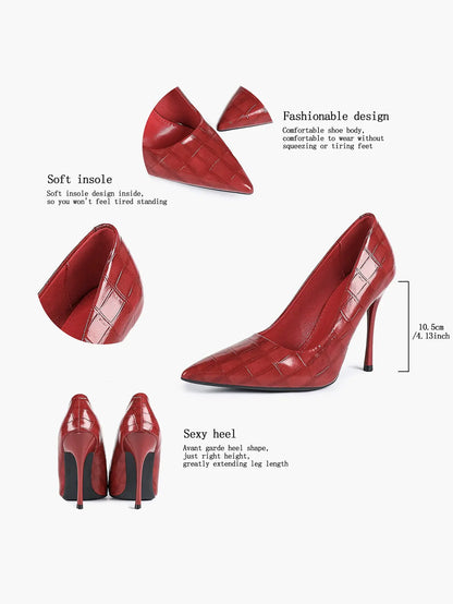 Women's Closed Pointed Toe Classic Stiletto Heels for Wedding Party Evening Dress Shoes YISHIFAN