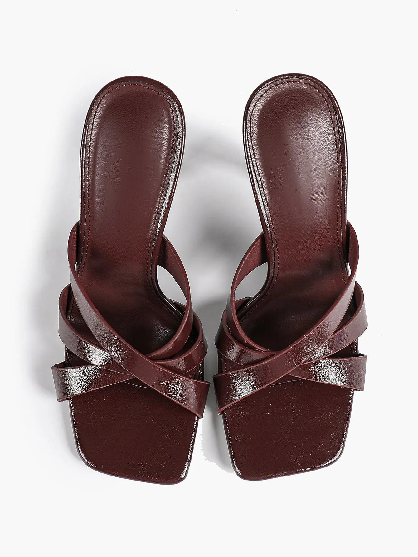 Women's Heeled Open Toe Sandals Square Toe Shoes Dress Wedding Office Shoes YISHIFAN