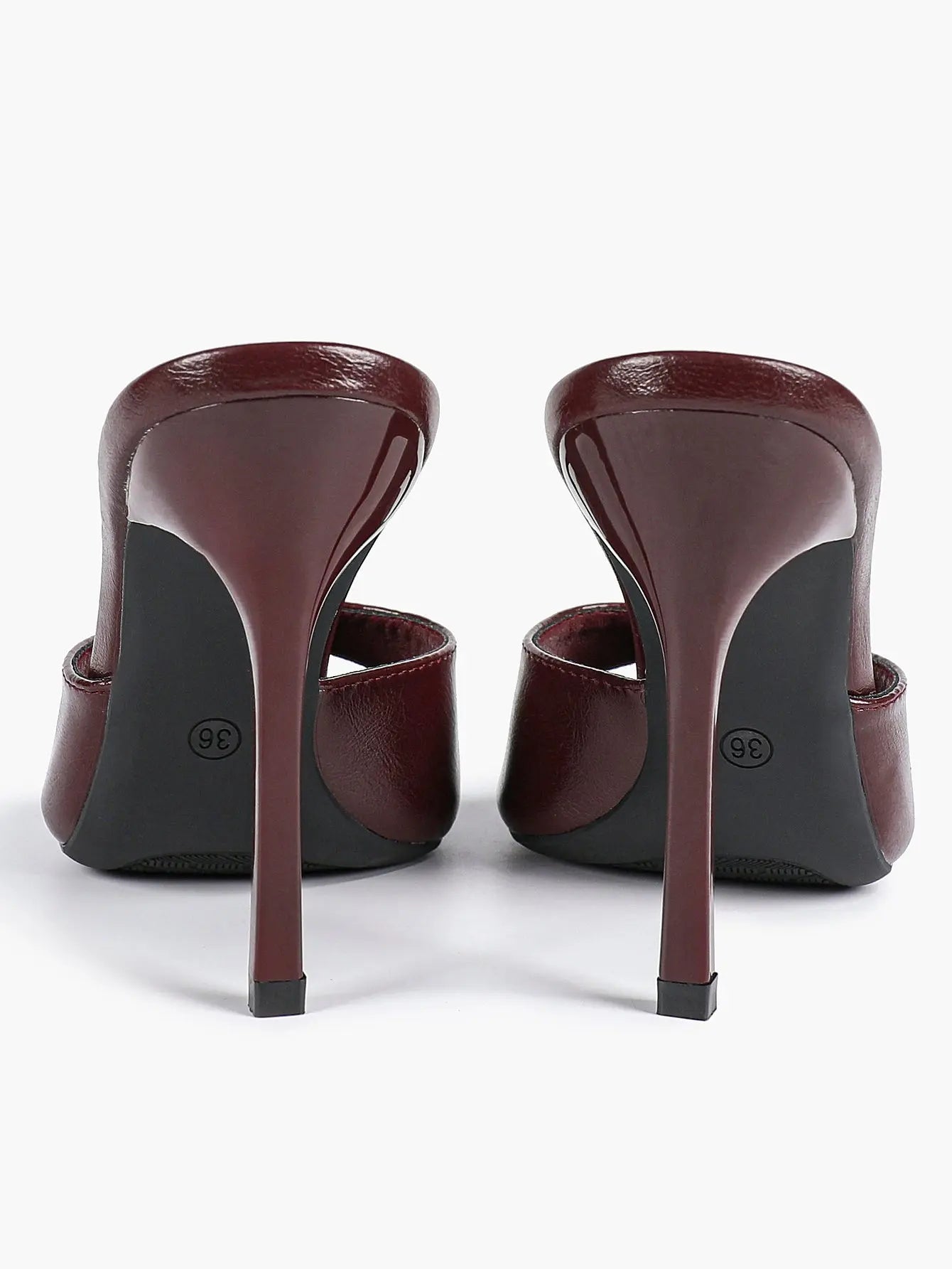Women's Kitten Heels for Square Toe Open Toe Backless Mule Heels Stiletto Sandals 4.13 Inch YISHIFAN