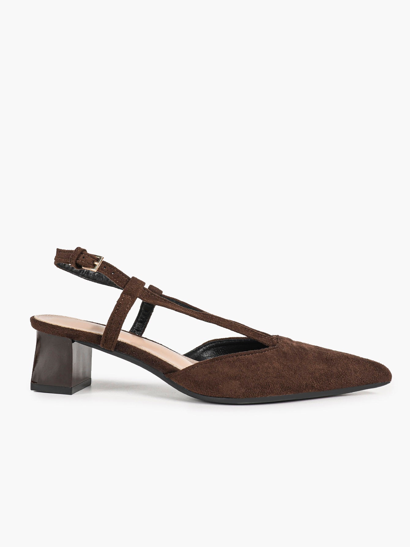 Red Patent Double-Strap Slingback Pumps with Comfortable Block Heel