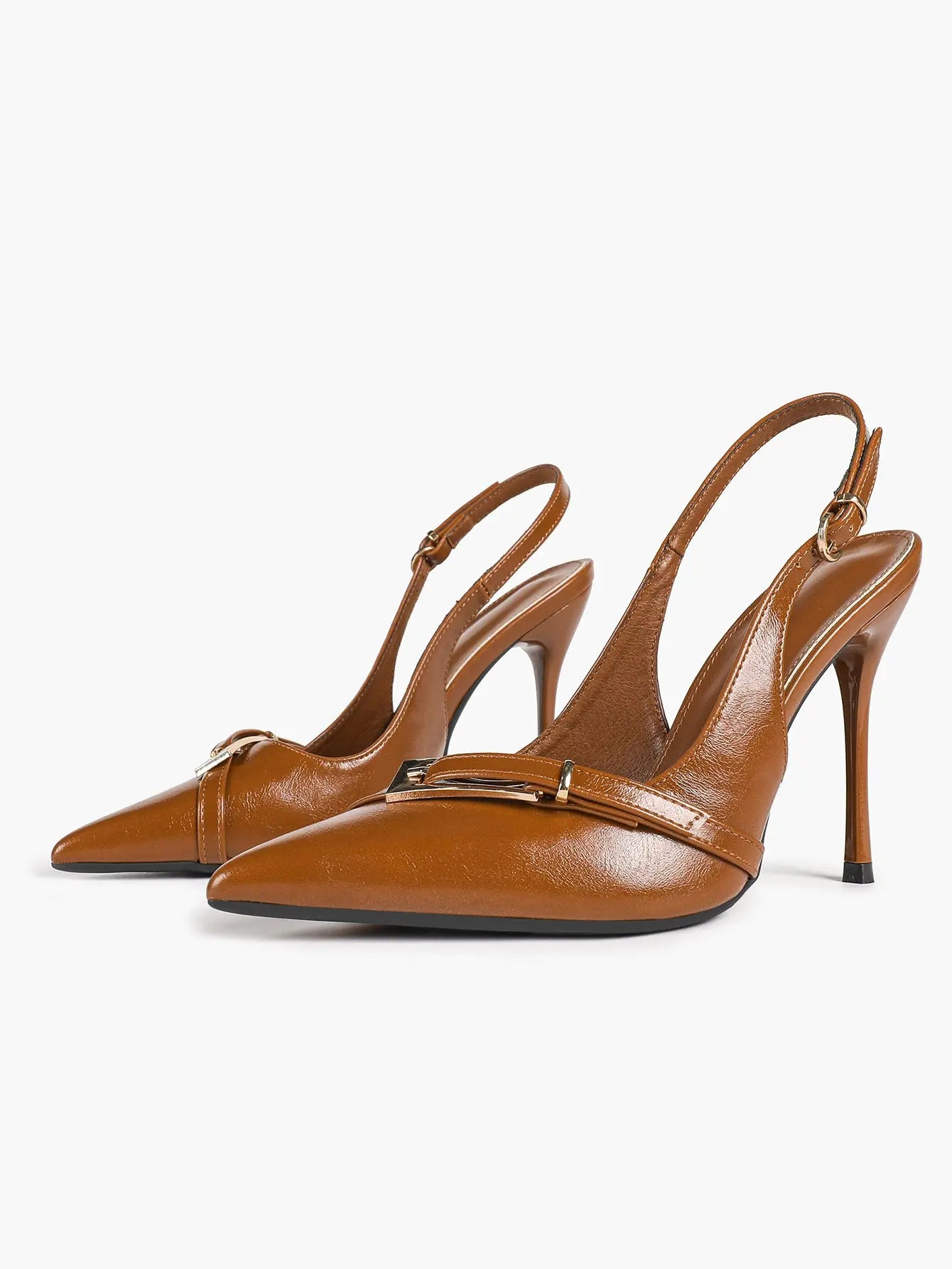Chocolate-Brown Sculptural Stilettos: Gold-Chain Accents & Cloud-Like Soft Insole for Leg-Lengthening Glamour YISHIFAN