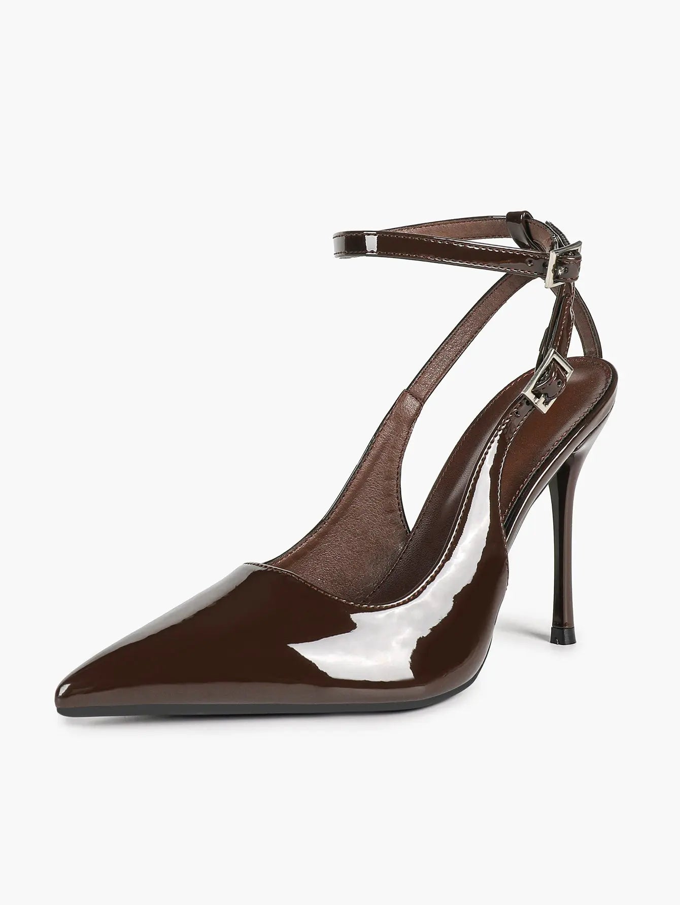 Ivory D’Orsay Double Strap Stiletto Heels – Women’s Pointed Toe Ankle Strap High Heels YISHIFAN