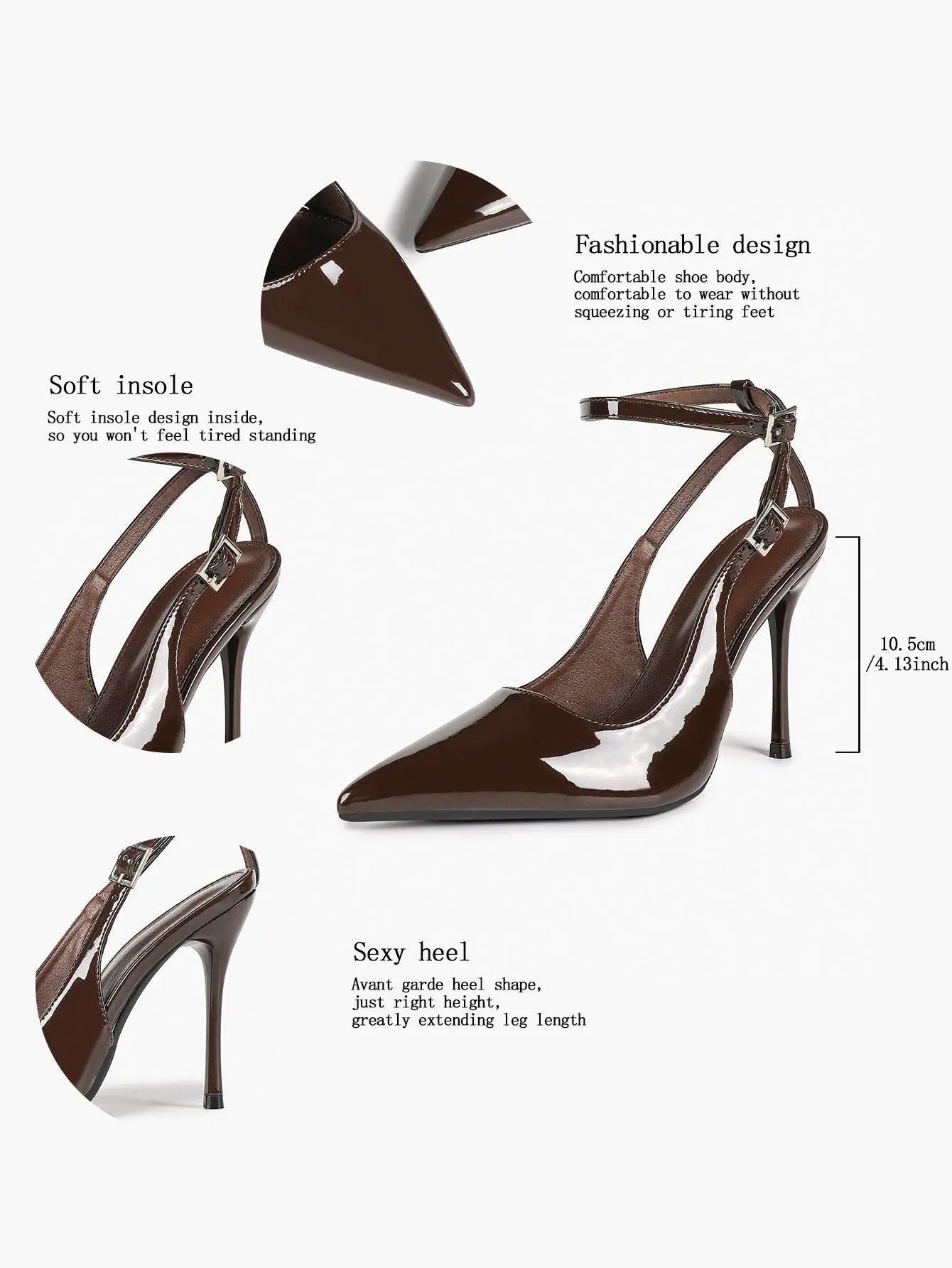 Ivory D’Orsay Double Strap Stiletto Heels – Women’s Pointed Toe Ankle Strap High Heels YISHIFAN