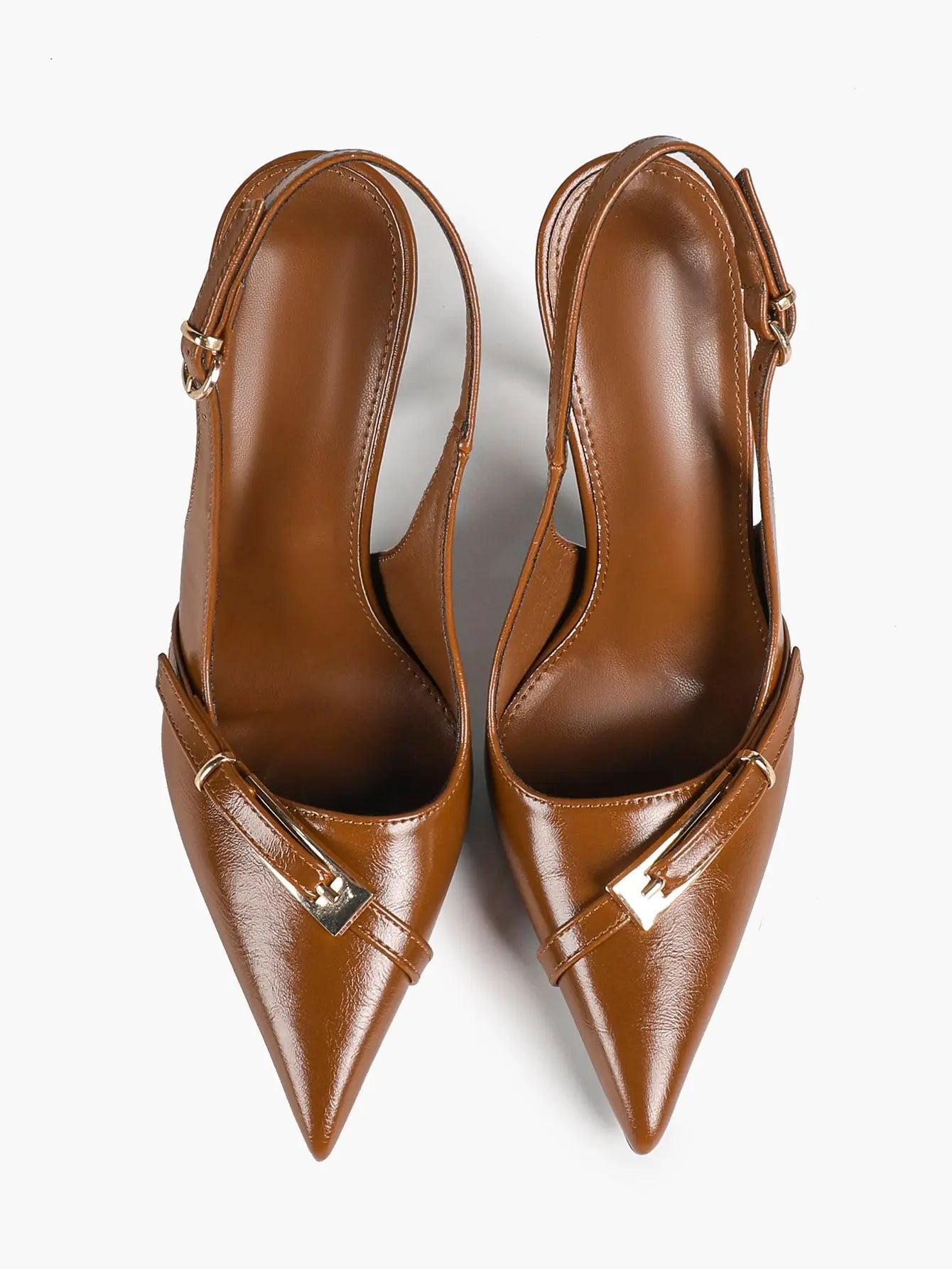 Chocolate-Brown Sculptural Stilettos: Gold-Chain Accents & Cloud-Like Soft Insole for Leg-Lengthening Glamour YISHIFAN