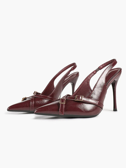 Women's Slingback Closed Pointed Toe Stiletto Wedding Work Comfortable Dress Shoes YISHIFAN