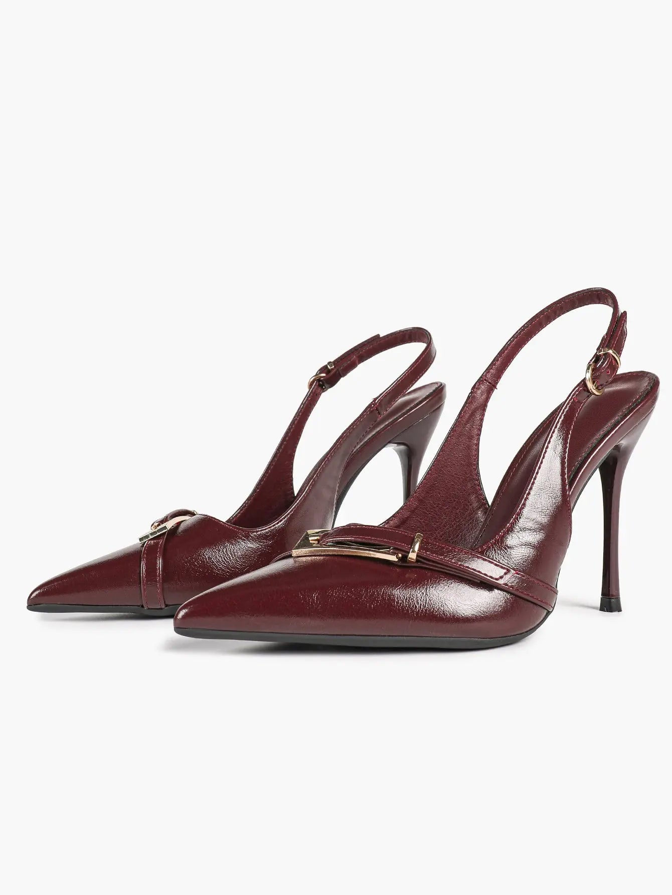 Chocolate-Brown Sculptural Stilettos: Gold-Chain Accents & Cloud-Like Soft Insole for Leg-Lengthening Glamour YISHIFAN