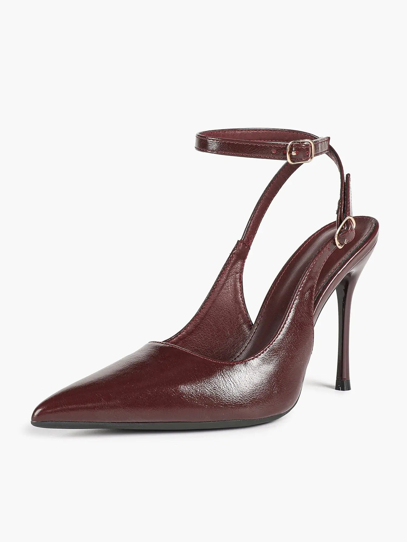 Women Pointed Toe Slingback Stiletto Heels Ankle Strap Dress Shoes Wedding Bridal Party Sexy High Heels YISHIFAN