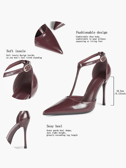 Women Pointed Toe Stiletto Heels Ankle Strap Heeled Sandals Wedding Party Sexy Dress Shoes YISHIFAN