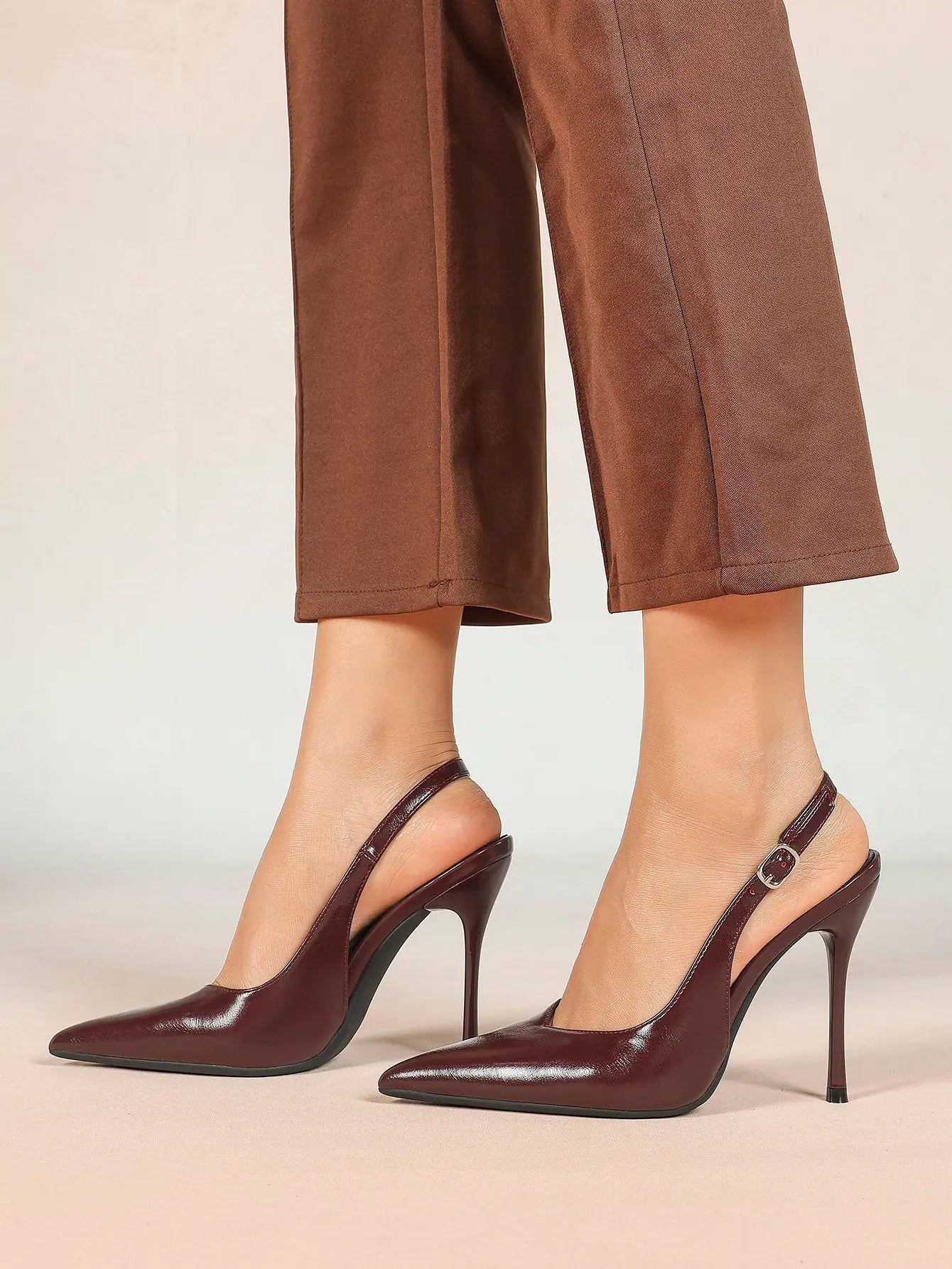 Women Closed Toe Slingback Heels Strappy Pointed Toe Stiletto Heels for Women Wedding Party Office Dress Shoes YISHIFAN