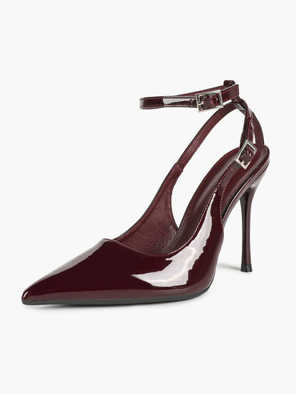 Ivory D’Orsay Double Strap Stiletto Heels – Women’s Pointed Toe Ankle Strap High Heels YISHIFAN