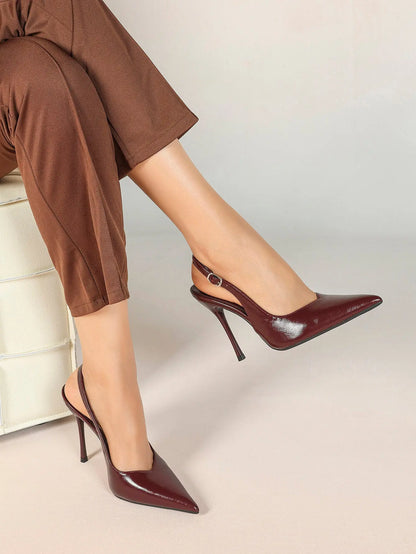 Women Closed Toe Slingback Heels Strappy Pointed Toe Stiletto Heels for Women Wedding Party Office Dress Shoes YISHIFAN