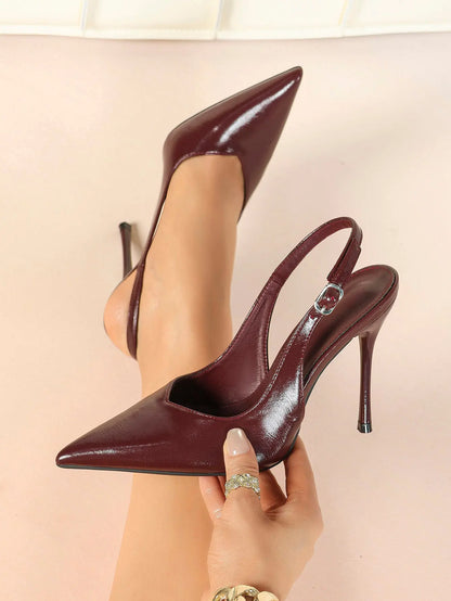 Women Closed Toe Slingback Heels Strappy Pointed Toe Stiletto Heels for Women Wedding Party Office Dress Shoes YISHIFAN