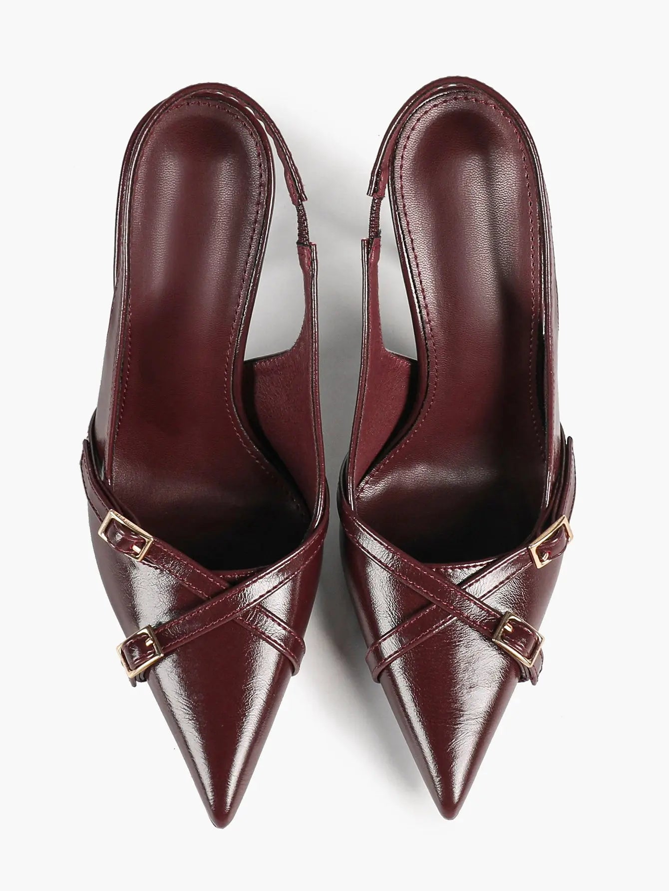 Women's Slingback Closed Pointed Toe Stiletto Wedding Work Comfortable Dress Shoes YISHIFAN