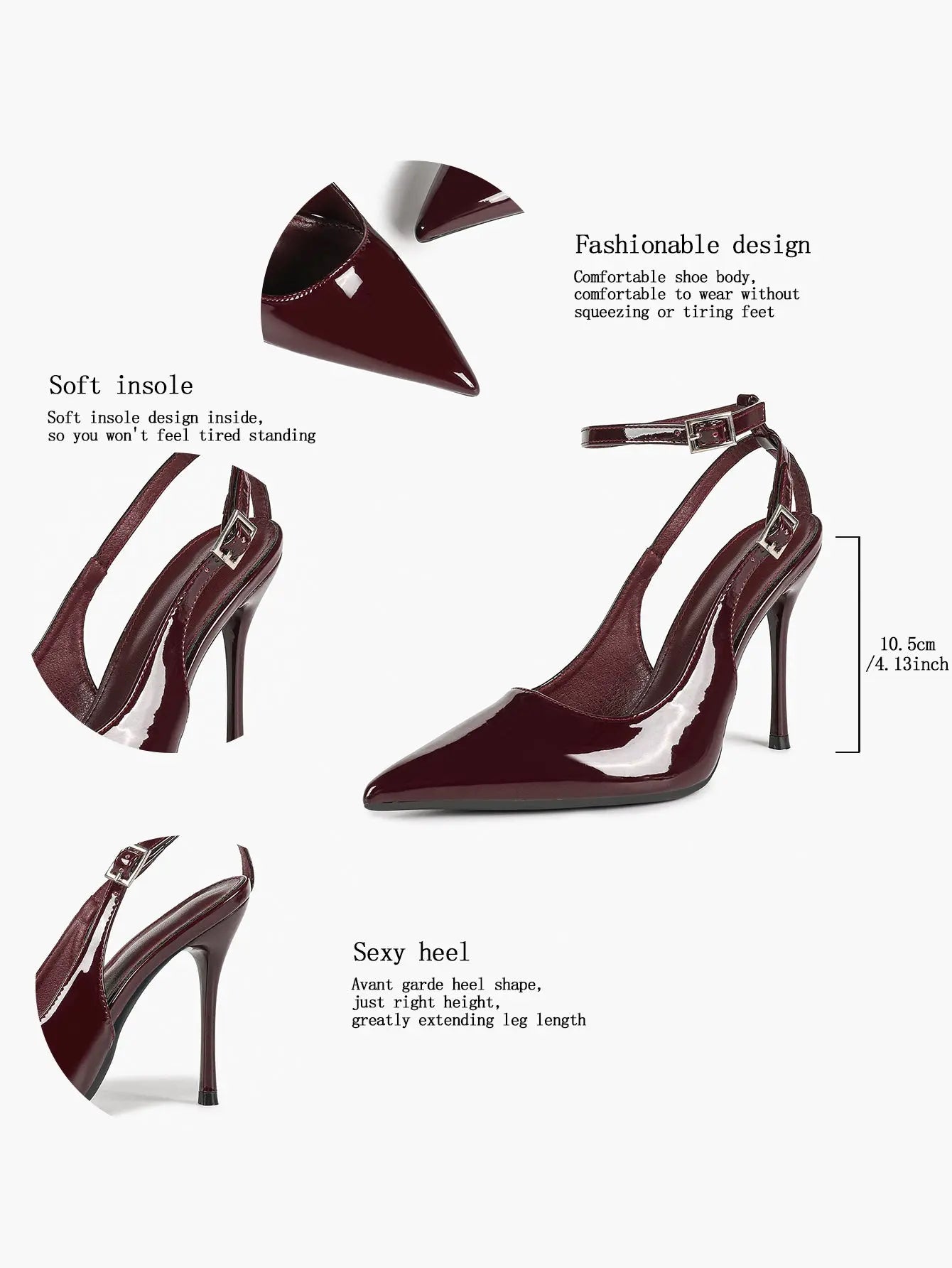 Ivory D’Orsay Double Strap Stiletto Heels – Women’s Pointed Toe Ankle Strap High Heels YISHIFAN