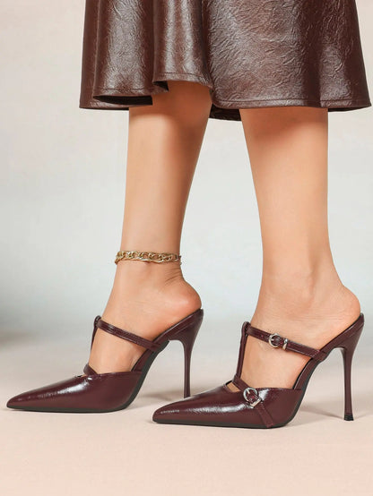 Women's Slingback High Heels Pointed Toe Stilettos Dress Party Pump Shoes YISHIFAN