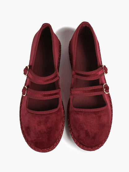 Women's Pink Suede Ballet Flats with Double Gold Buckle Cloud Comfort Insole for Casual Chic Everyday Shoes YISHIFAN
