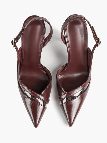 Closed Toe Slingback Heels Women Pumps Strappy Pointed Toe Stiletto Heels for Women Wedding Party Dress Shoes YISHIFAN