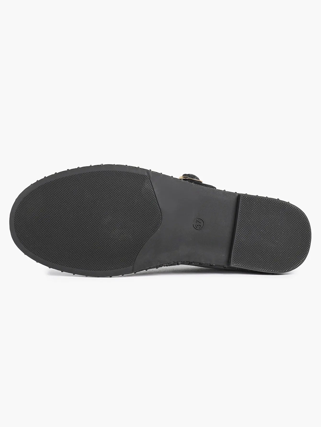 Floral Embroidered Mary Jane Flats:Black Velvet Elegance, Metallic Buckle & All-Day Comfort YISHIFAN