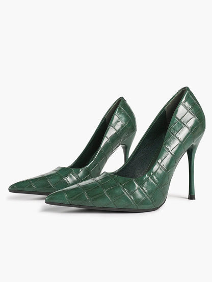 Women's Stiletto Heels Closed Sharp Pointed Toe Classic Wedding Party Dress Pump Shoes YISHIFAN