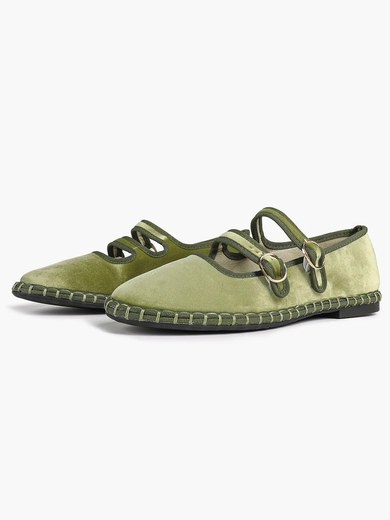Women's Pink Suede Ballet Flats with Double Gold Buckle Cloud Comfort Insole for Casual Chic Everyday Shoes YISHIFAN