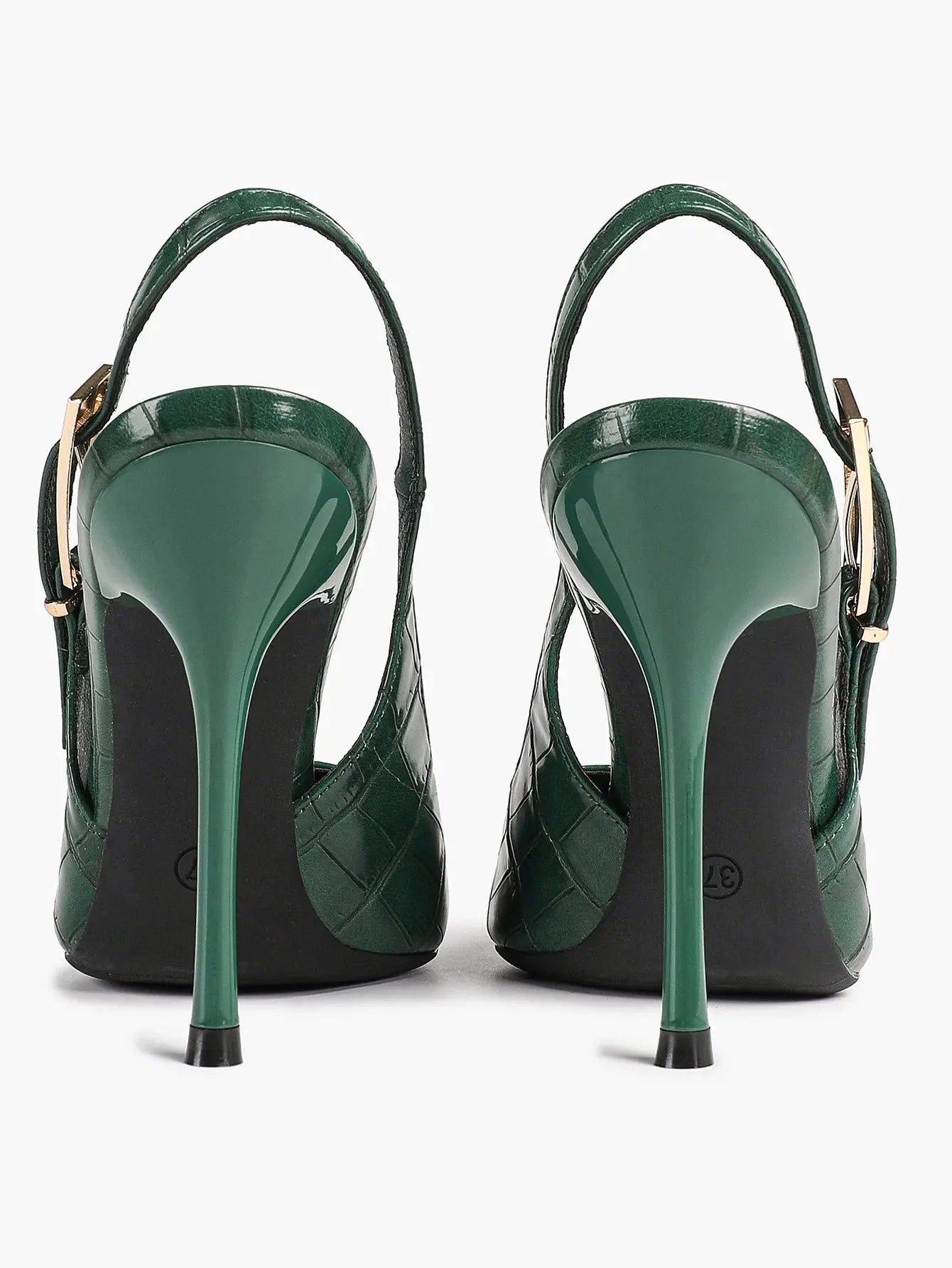 Women's Green Stone High-Heel Sandals Pointed Toe Slingback Stiletto Heels Wedding Party Evening Dress Shoes YISHIFAN