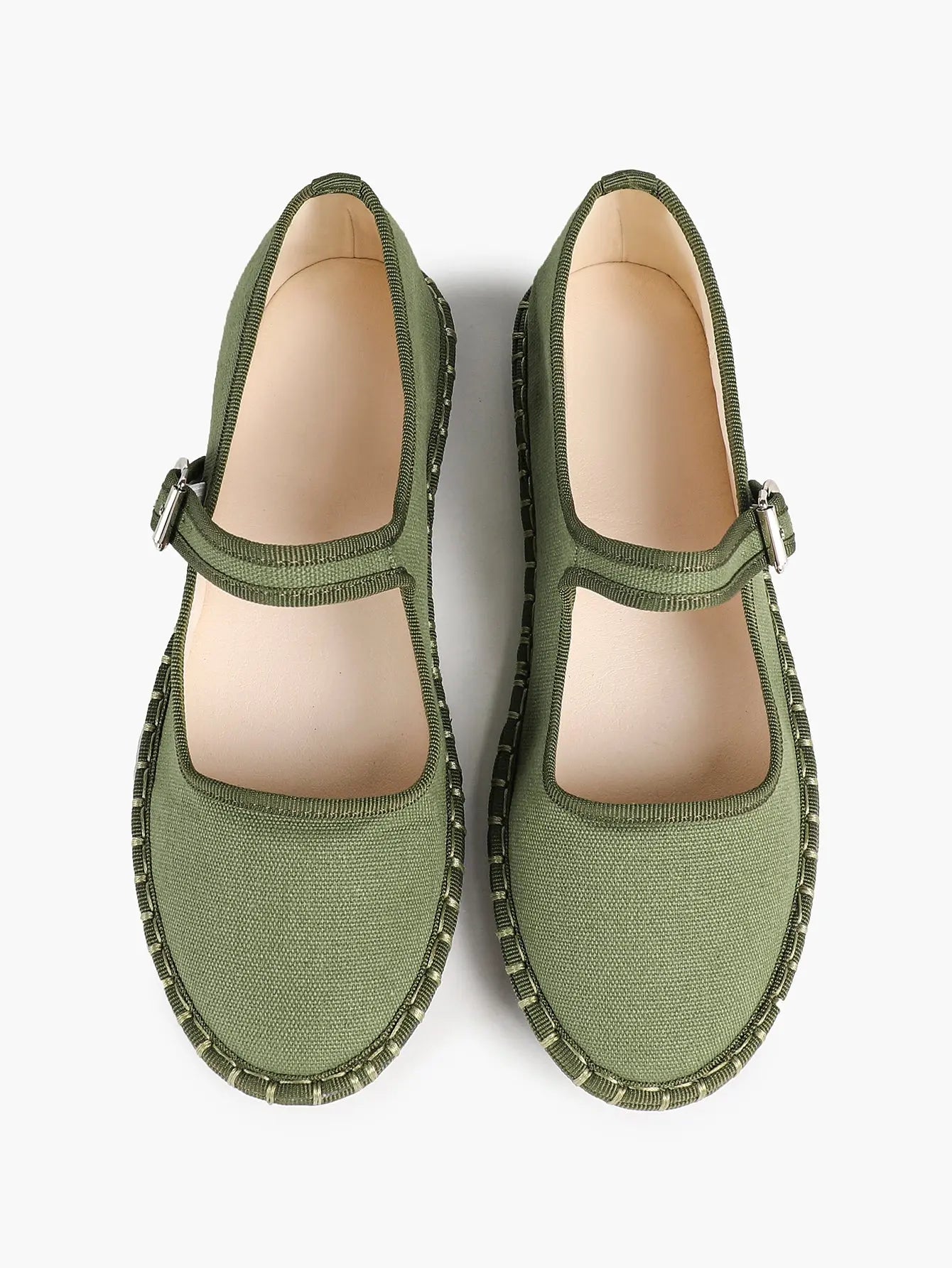 Women's Blue Mary Jane Flats with Floral Buckle Arch Support Insole for Casual Chic Everyday Shoes YISHIFAN