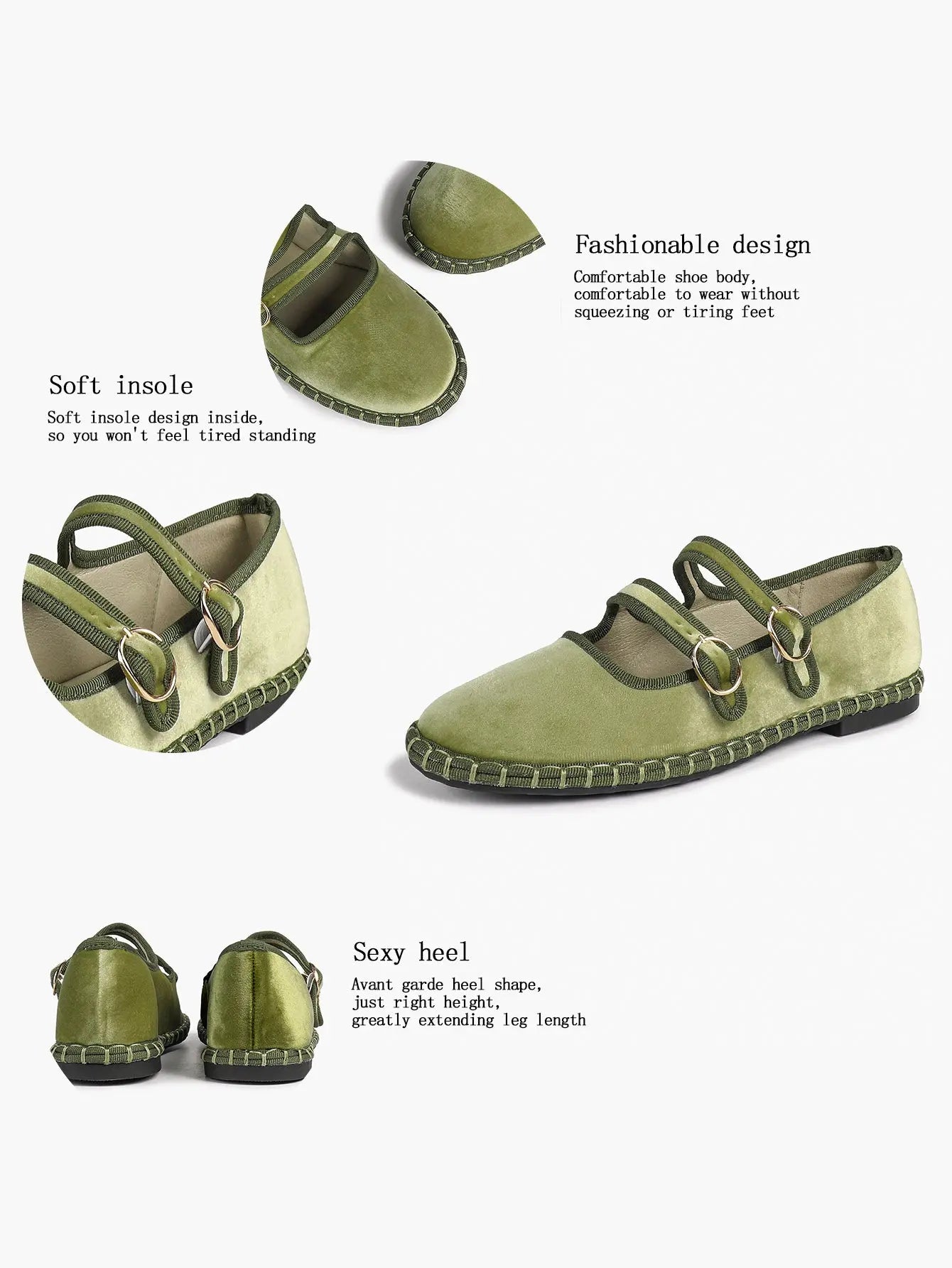 Women's Pink Suede Ballet Flats with Double Gold Buckle Cloud Comfort Insole for Casual Chic Everyday Shoes YISHIFAN