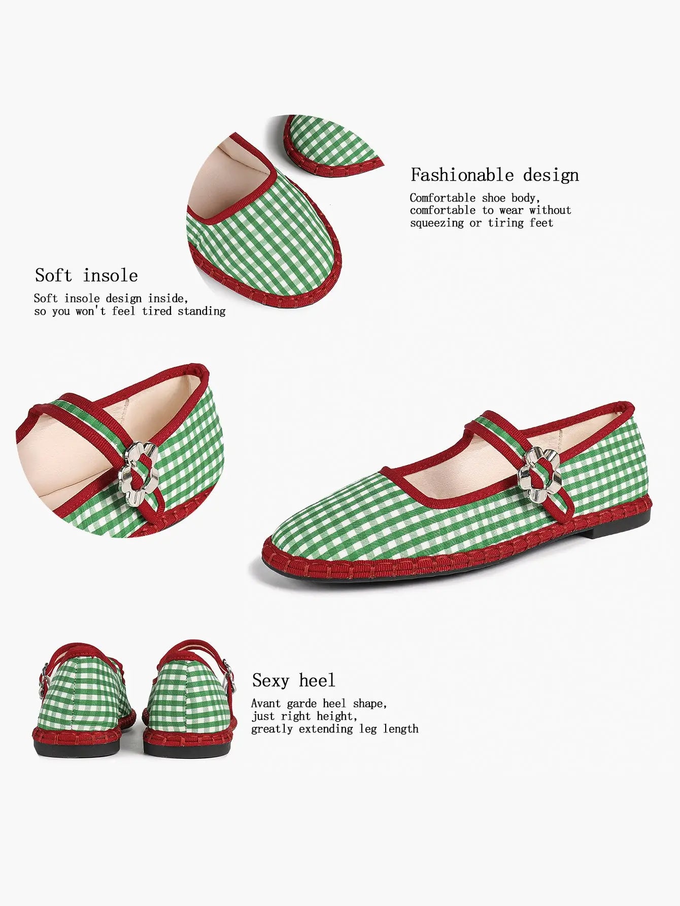 Women's Blue Mary Jane Flats with Floral Buckle Arch Support Insole for Casual Chic Everyday Shoes YISHIFAN