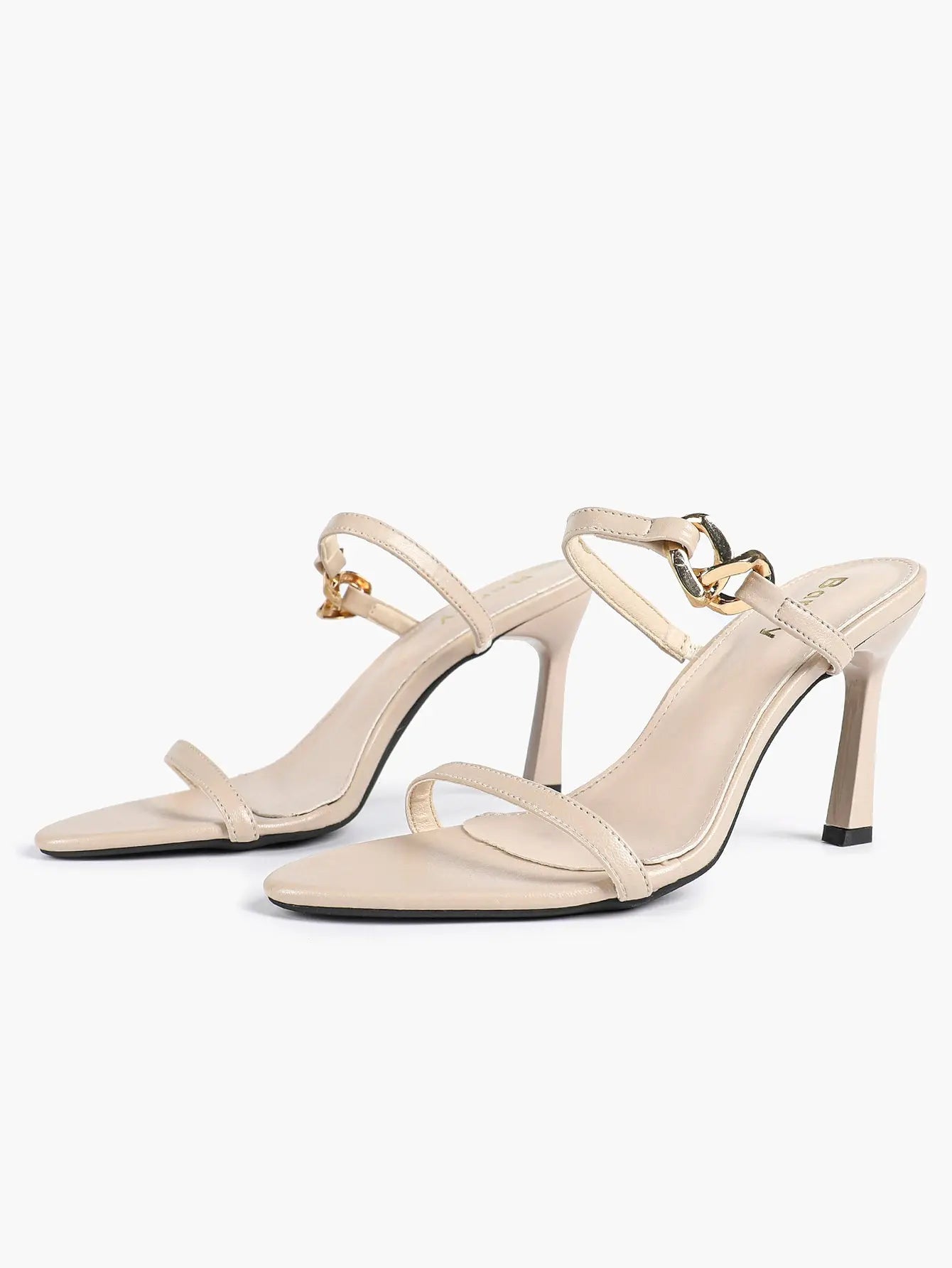 Women's Black High-Heel Sandals Opened Pointed Toe Ankle Strap Stiletto Heels Wedding Party Office Dress Shoes YISHIFAN