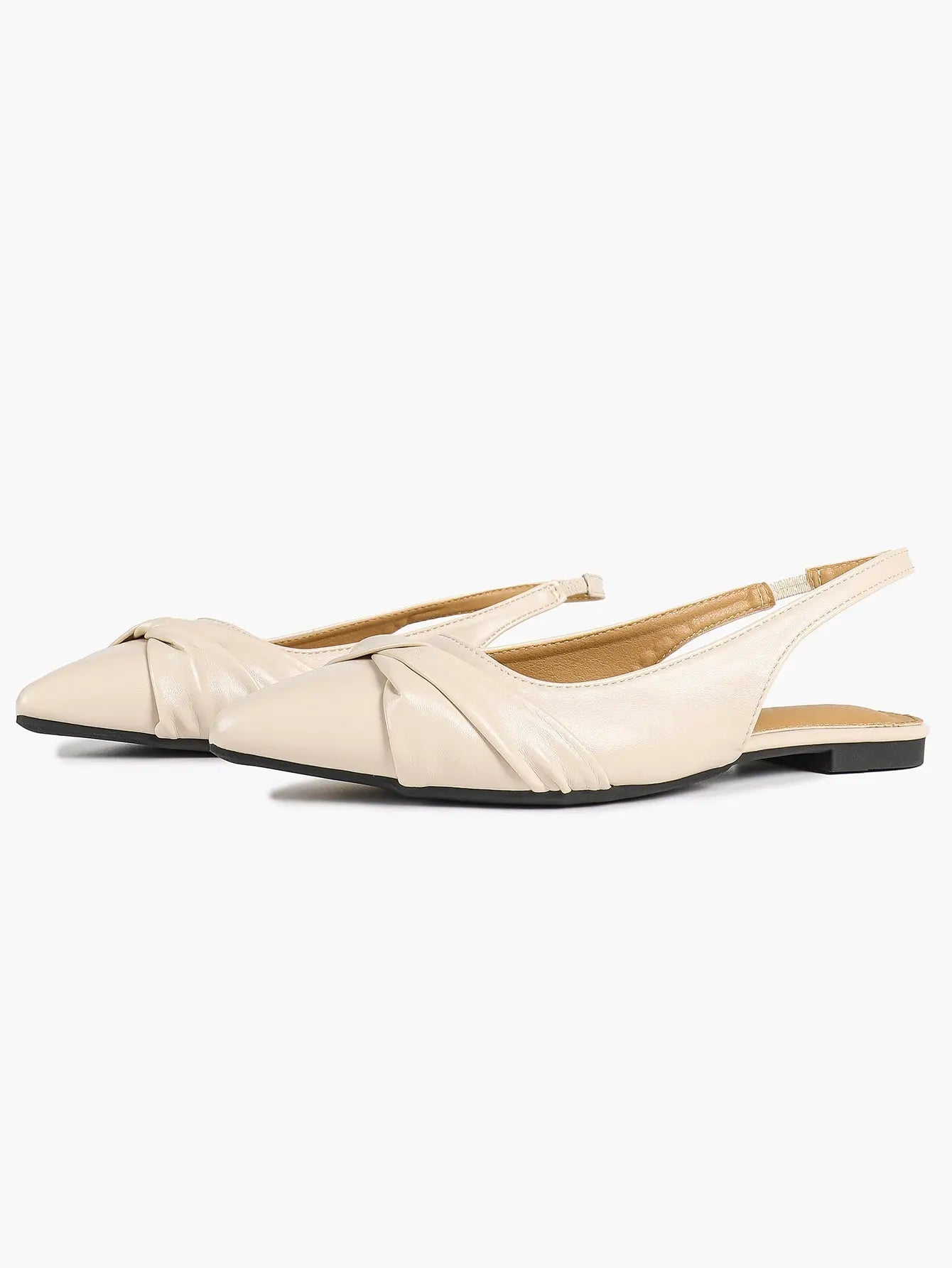 Women Slingback Flats Pointed Toe Flat Shoes Strap Buckle Satin Flats Dressy Party Work Shoes YISHIFAN