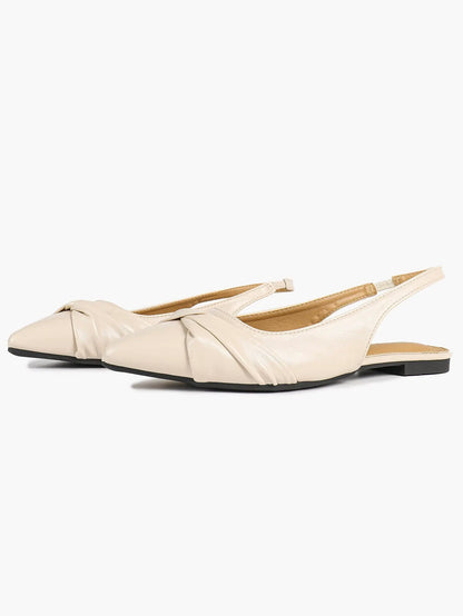 Women Slingback Flats Pointed Toe Flat Shoes Strap Buckle Satin Flats Dressy Party Work Shoes YISHIFAN