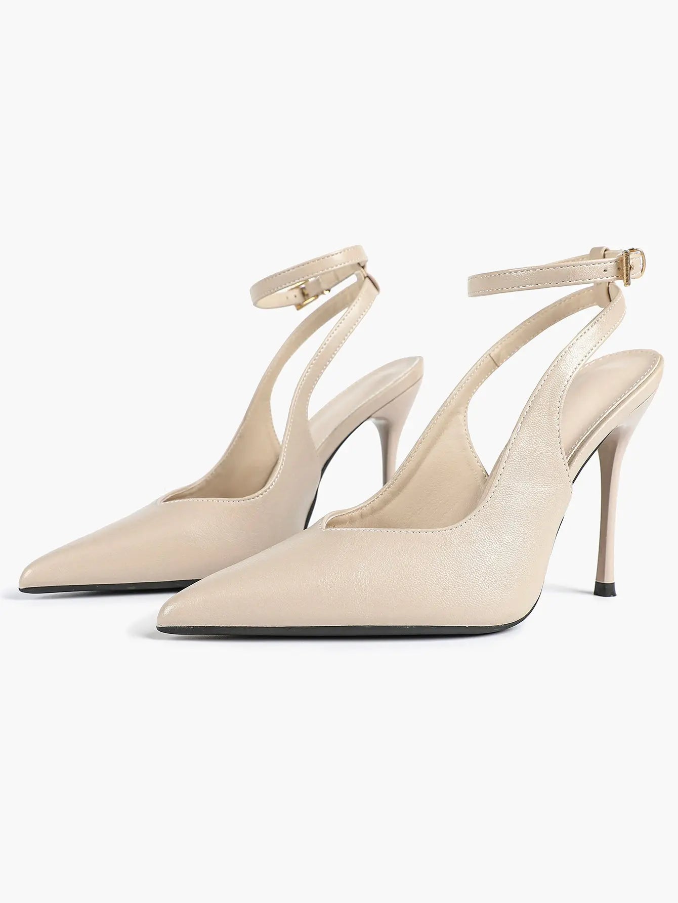 Women's Dark Brown Ankle Strap Pointed Toe High-Heel Sandals Wedding Party Evening Dress Shoes YISHIFAN