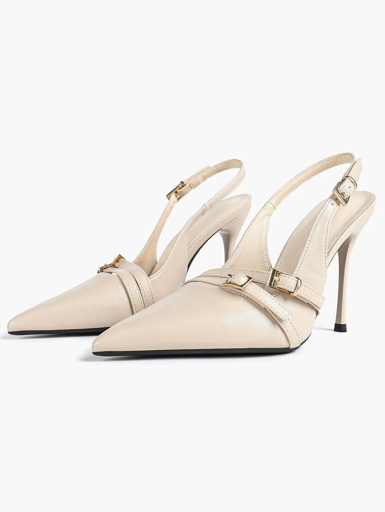 Women's High-Heel Sandals Closed Pointed Toe Slingback Heels Ankle Strap Stiletto Heels Elegant YISHIFAN