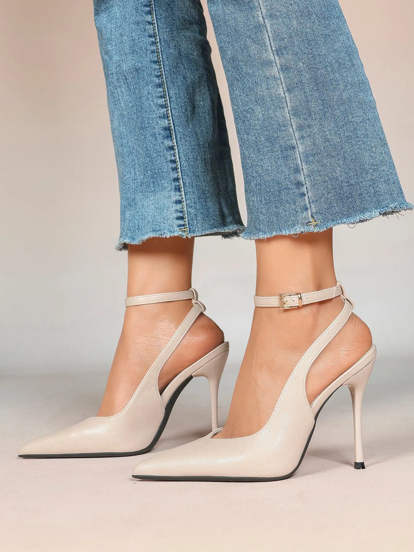 Women's Dark Brown Ankle Strap Pointed Toe High-Heel Sandals Wedding Party Evening Dress Shoes YISHIFAN