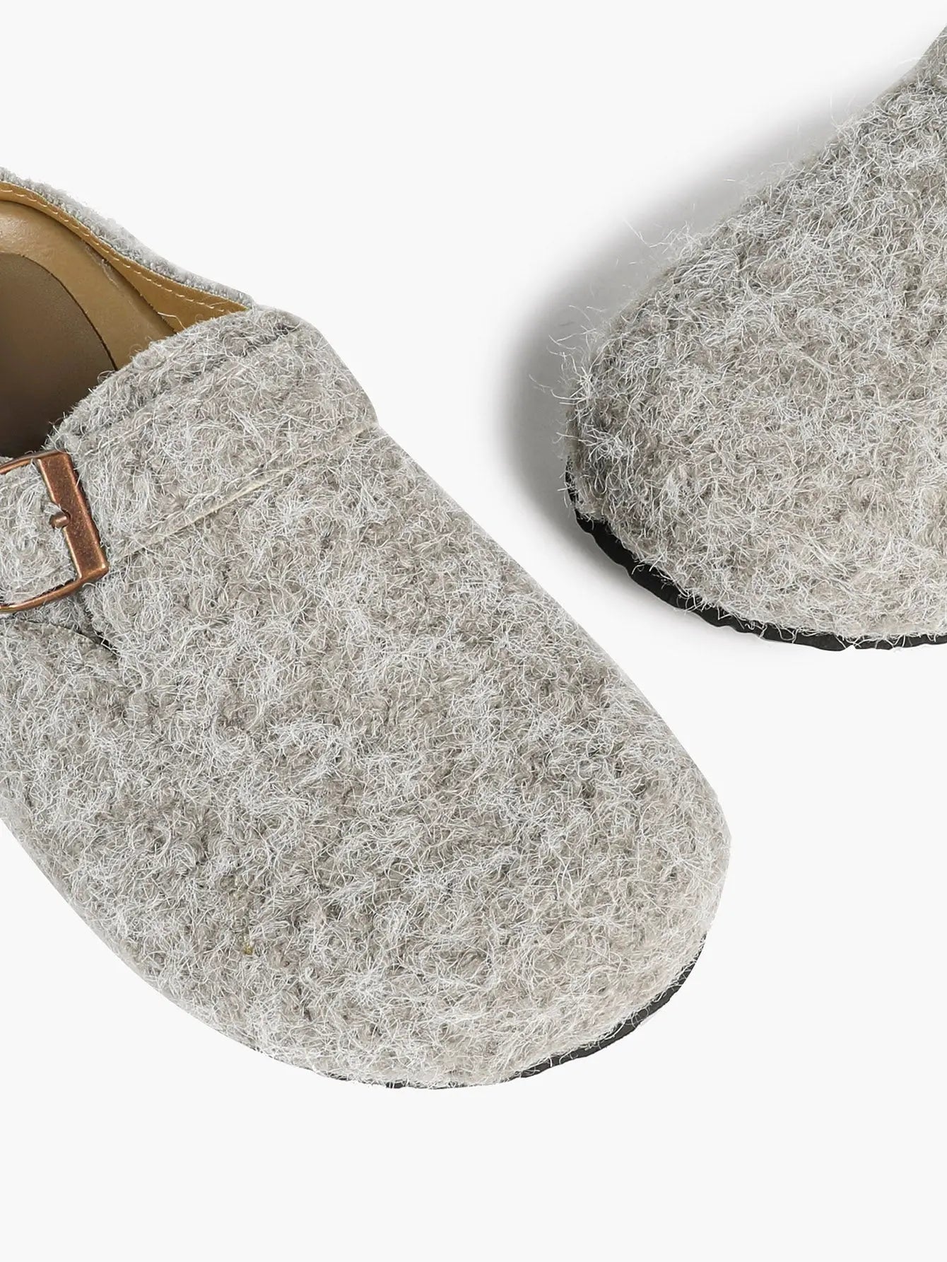 Black & White Tweed Fringe Boston Clogs – Women's Closed Toe Buckle Mule in Chanel-Style Fabric YISHIFAN