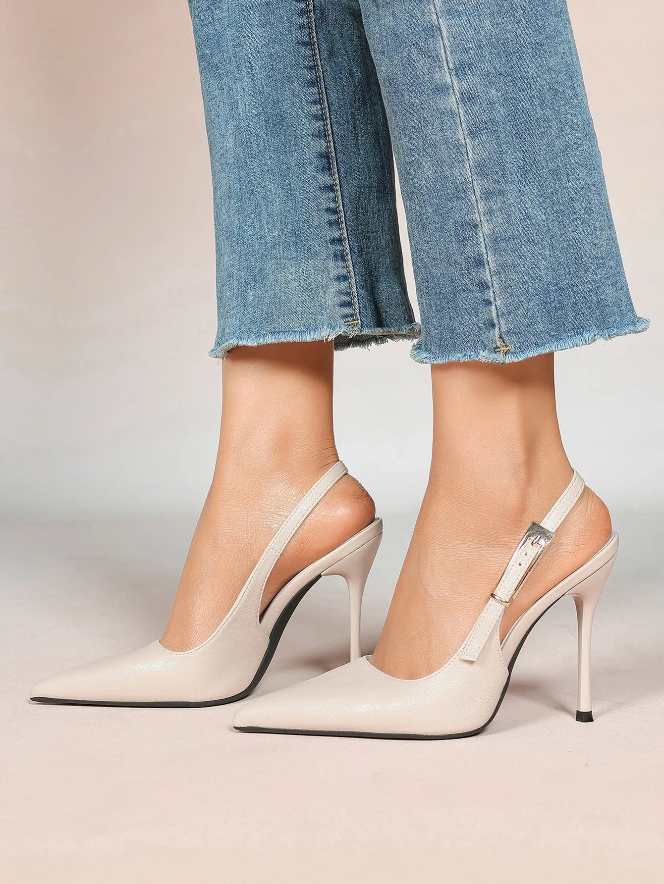 Women's Green Stone High-Heel Sandals Pointed Toe Slingback Stiletto Heels Wedding Party Evening Dress Shoes YISHIFAN
