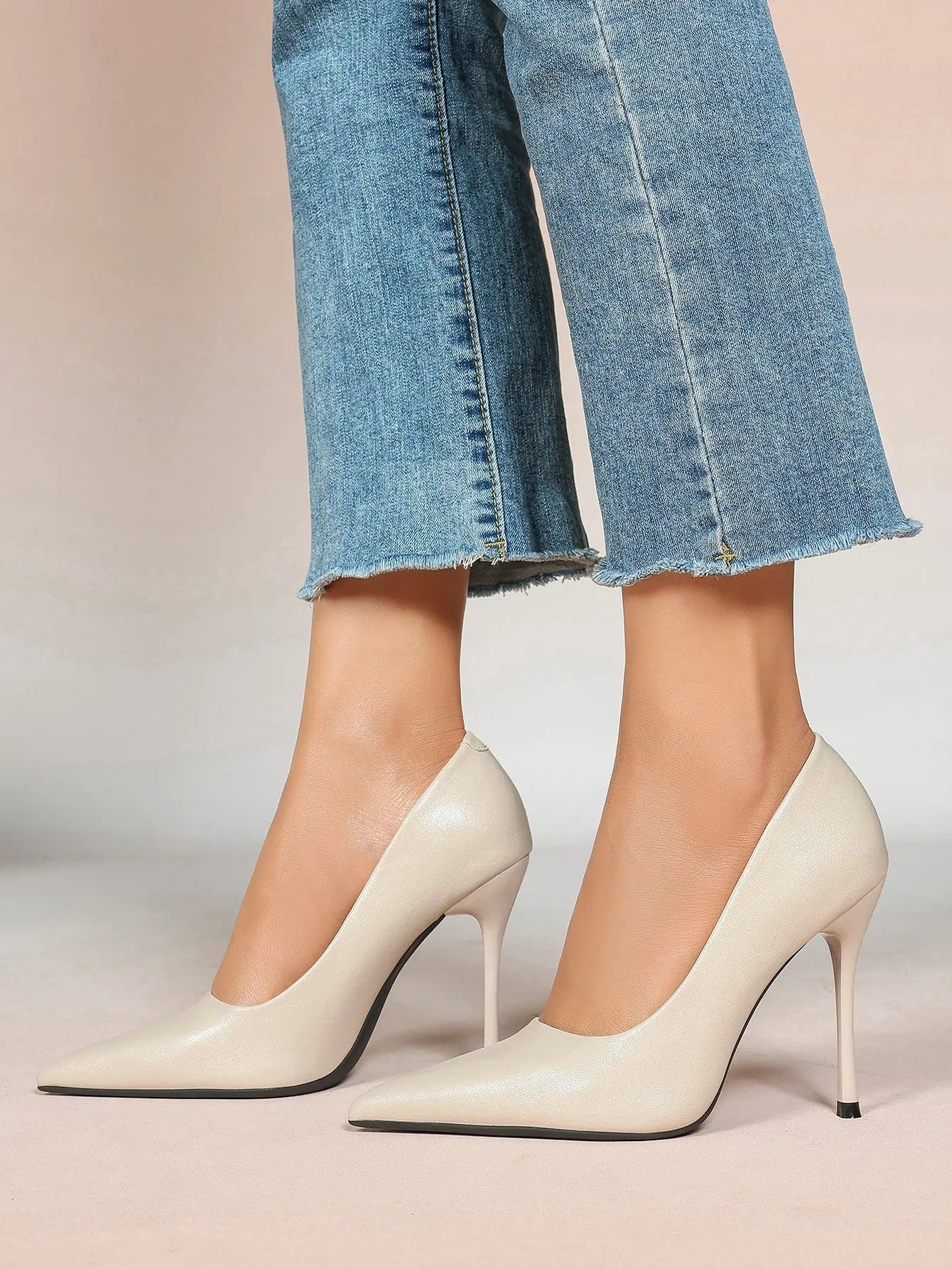 Women's Stiletto Heels Closed Sharp Pointed Toe Classic Wedding Party Dress Pump Shoes YISHIFAN