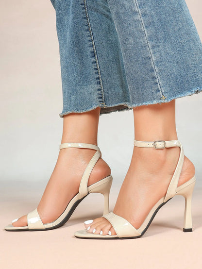 Women's Light Golden Kitten Open Toe Cross Strap High-Heel Sandals Wedding Party Dress Shoes YISHIFAN
