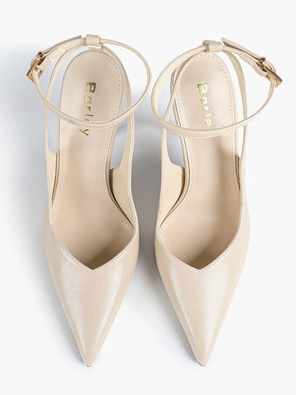 Women's Dark Brown Ankle Strap Pointed Toe High-Heel Sandals Wedding Party Evening Dress Shoes YISHIFAN