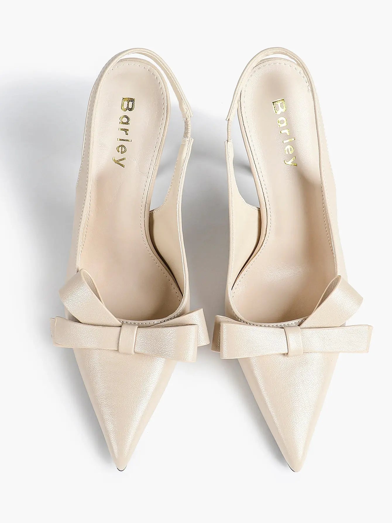 Women's Leather Bowknot High-Heel Closed Toe Pointed Toe Slingback Stiletto Heels Top-quality Shoes YISHIFAN