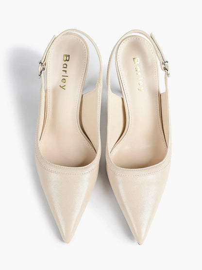 Women's High-Heel Sandals Closed Pointed Toe Slingback Stiletto Heels for Wedding Party YISHIFAN