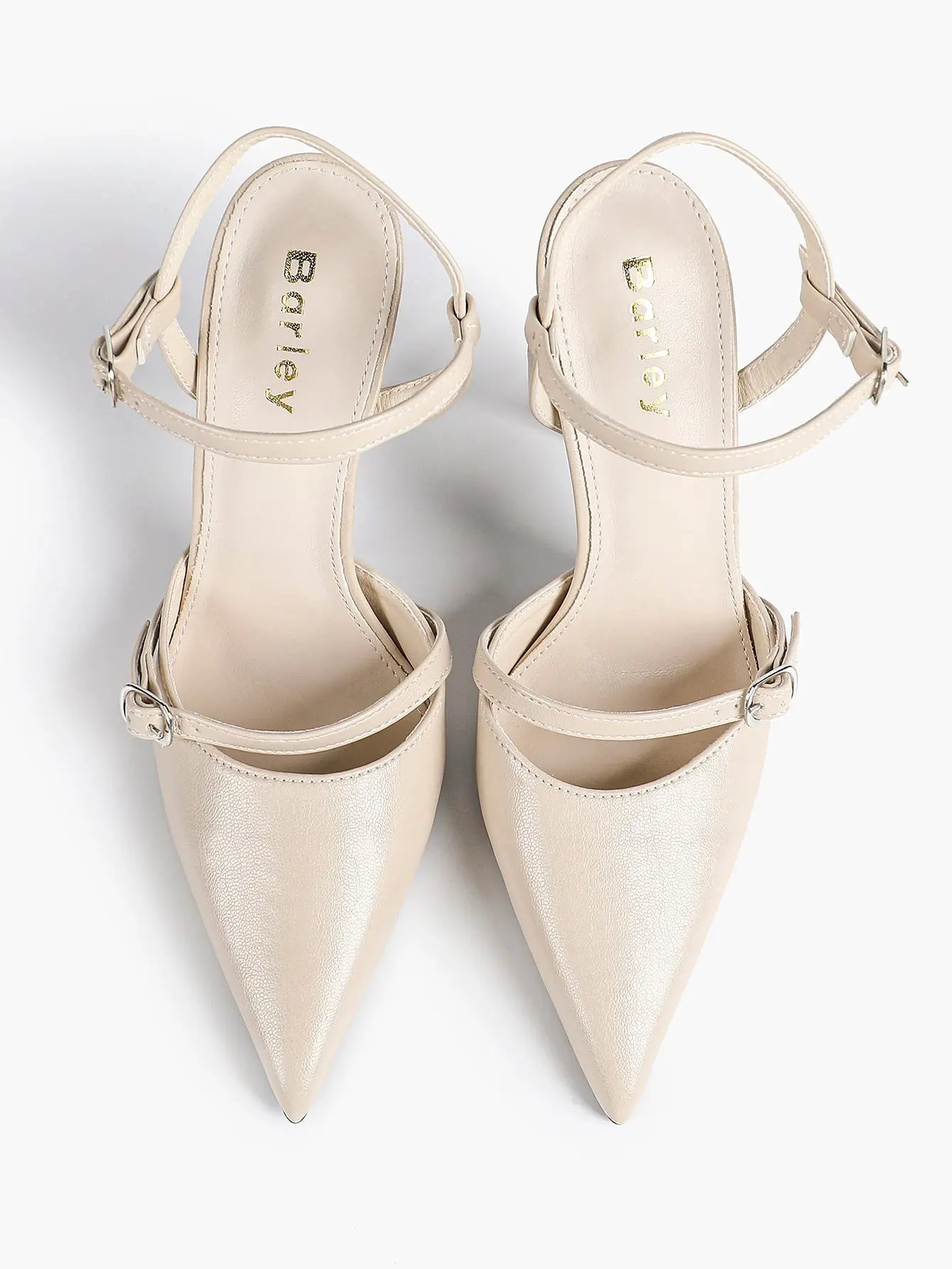 Women's Ivory Leather High-Heel Stiletto Pointed Toe Ankle Strap Sandals Sexy Wedding Party Evening Dress Shoes YISHIFAN