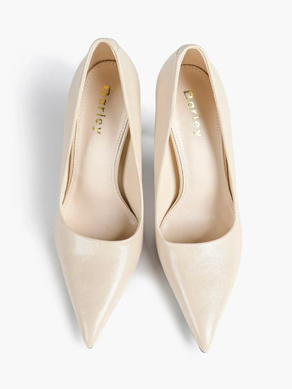 Women's Stiletto Heels Closed Sharp Pointed Toe Classic Wedding Party Dress Pump Shoes YISHIFAN