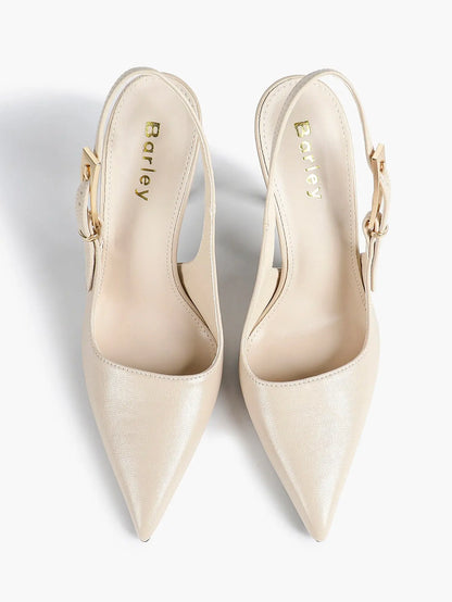 Women's Green Stone High-Heel Sandals Pointed Toe Slingback Stiletto Heels Wedding Party Evening Dress Shoes YISHIFAN