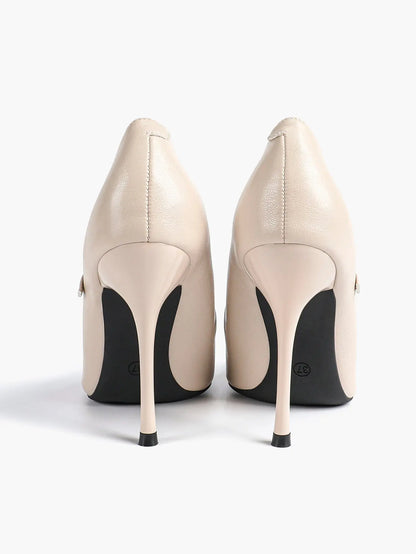 Burgundy Leather Stiletto Heels Sharp Pointed Toe Cross Strap Pump 4.13 INCH for Party Wedding Shoes YISHIFAN