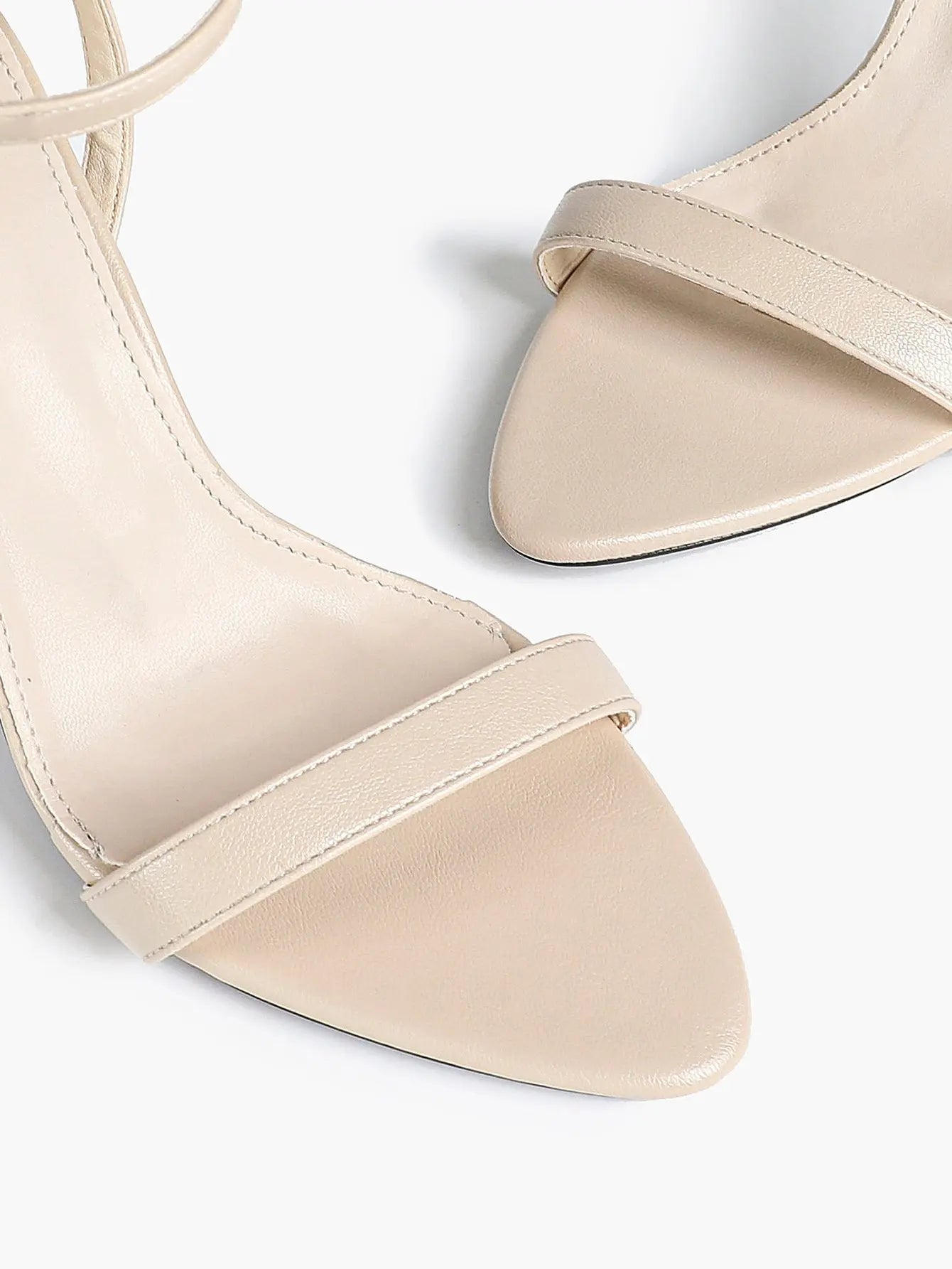 Women Leather High-Heel Sandals Pointed Toe Open Back Stiletto Heels Office Dress Shoes YISHIFAN