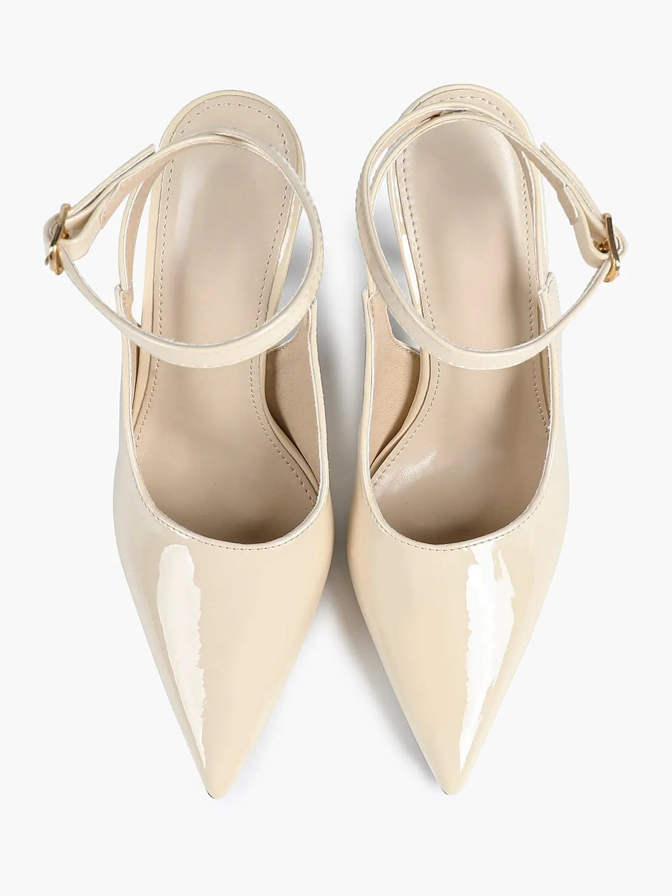 Women's Leather Pointed Toe Closed Toe Ankle Strap Heels Dress Shoes for Wedding Party Office YISHIFAN